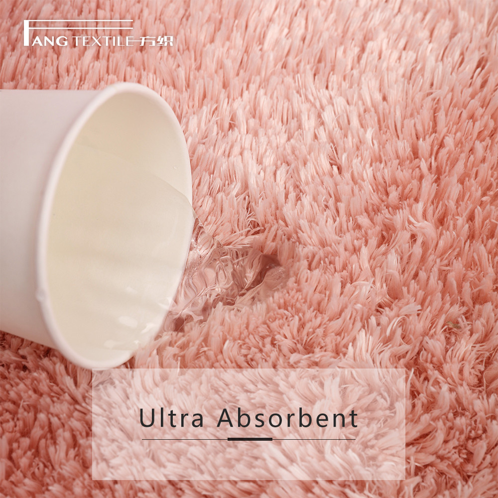 Pearl Yarn Washable Microfiber Toilet Mat With Latex Backing