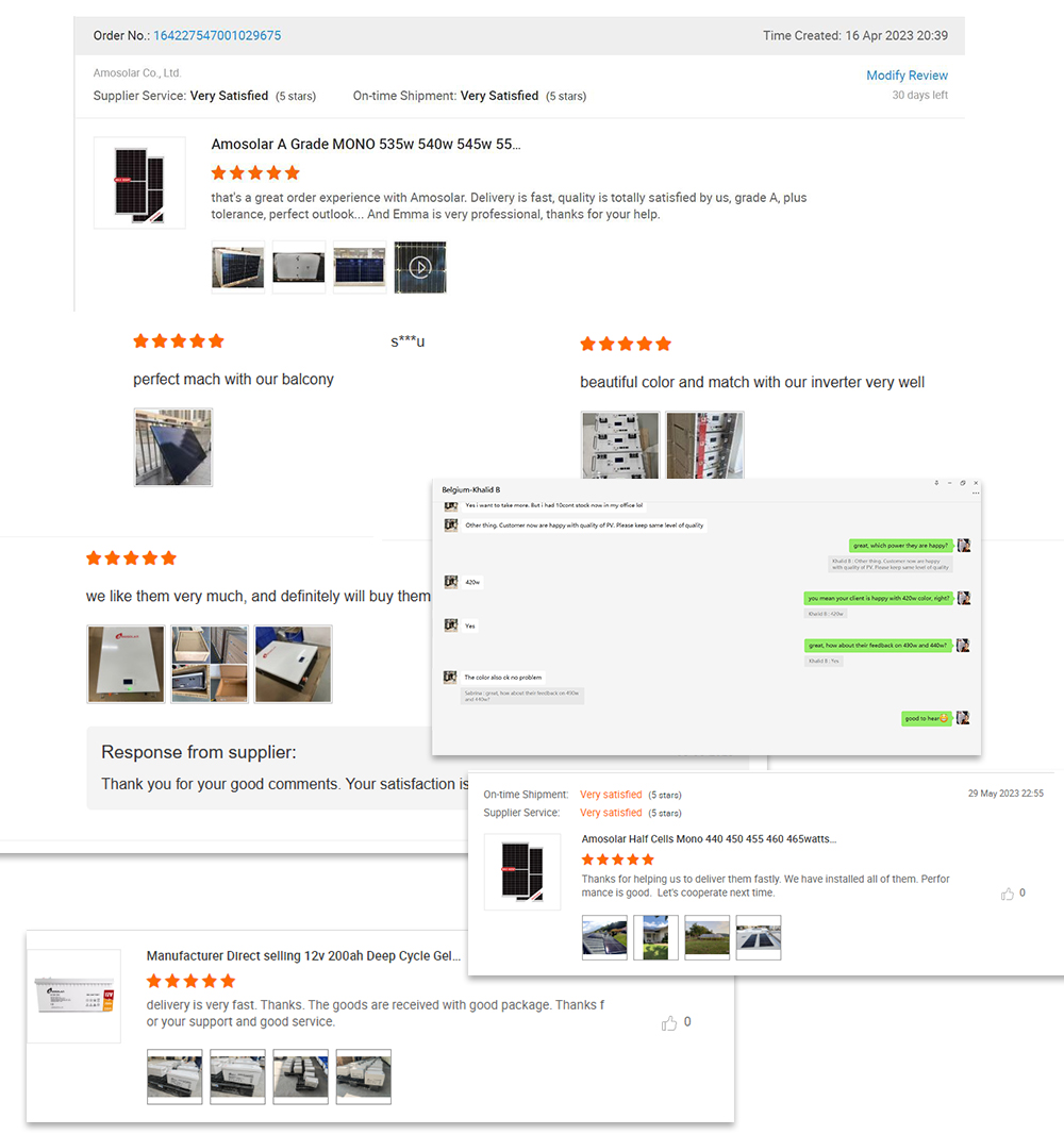 Commercial N-Type Mono 182mm Cells Solar Panels Amosolar 565w 570w 575w 580w 585w 590w