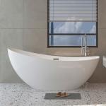 80cm Height Acrylic Free Standing Bathtub High Glossy White Soaking Tub