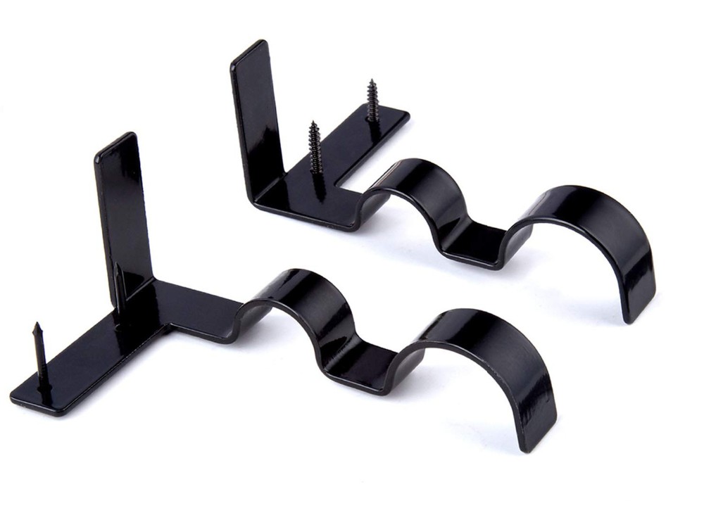 Double Curtain Rod Holders Brackets for Window Bedroom Home Decoration Party Occasion