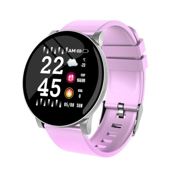 W8 Fitness Smart New Sport Waterproof For Case Pink Black Leather Dz09 Android