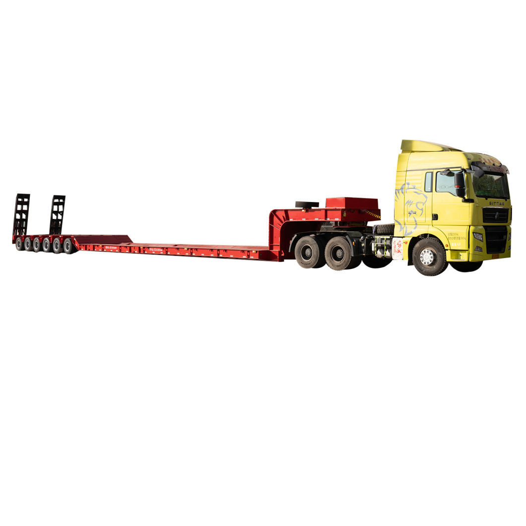 3 Axle 40-80 Tons Lowbed Semi Trailer for Sale to Africa