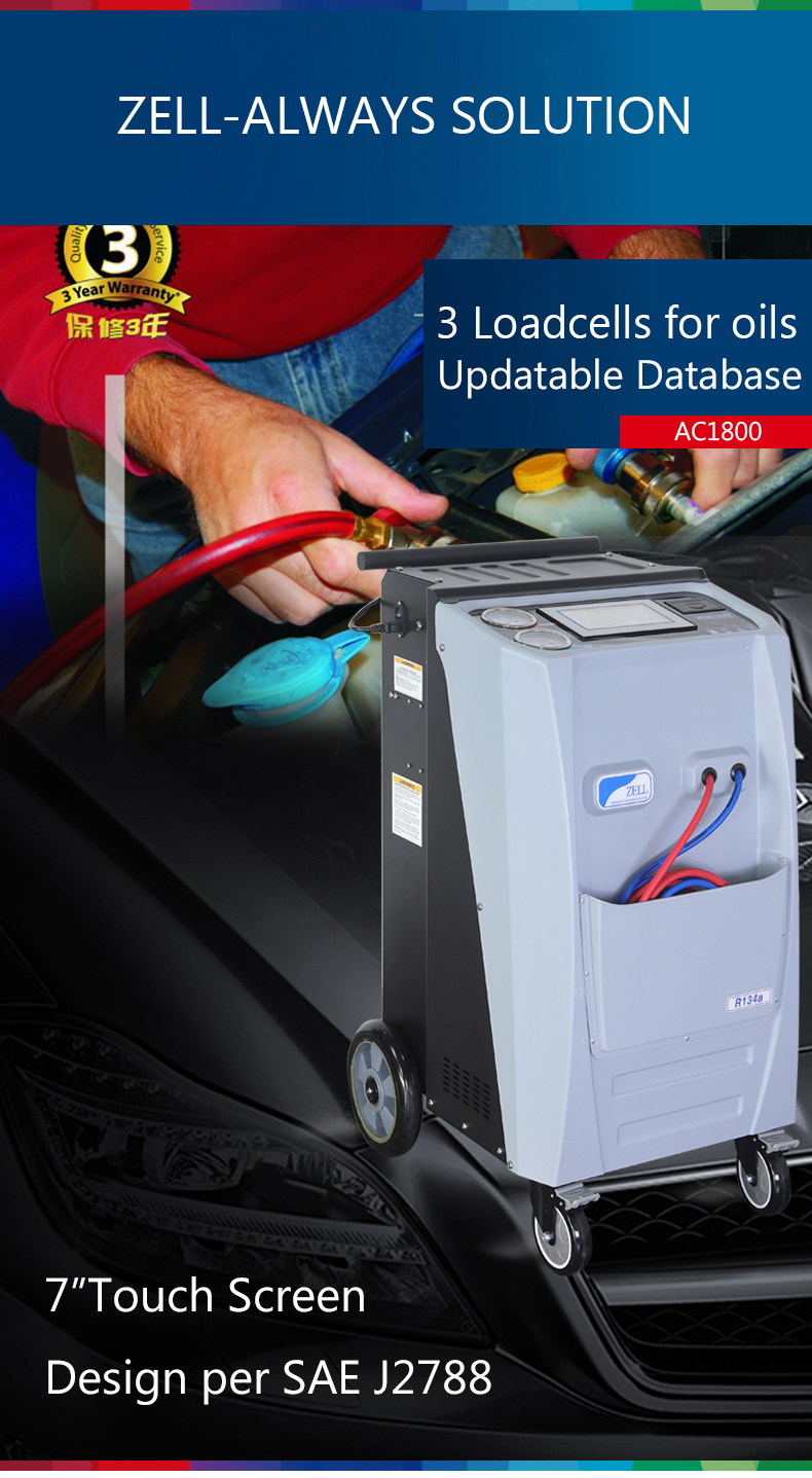 Refrigerant R134a AC Reclaiming Machine For Car Recovery Recycling Recharging
