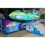 Red color good fiberglass quality flying car for family fun amusement park