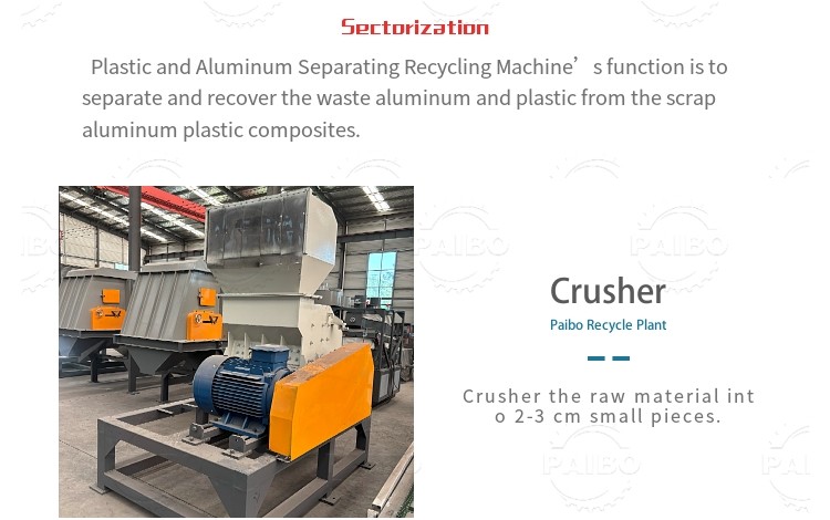 High Seperation Ratio Aluminum Plastic Separation Machine for PVC Blister Packs Scrap Separating Plant