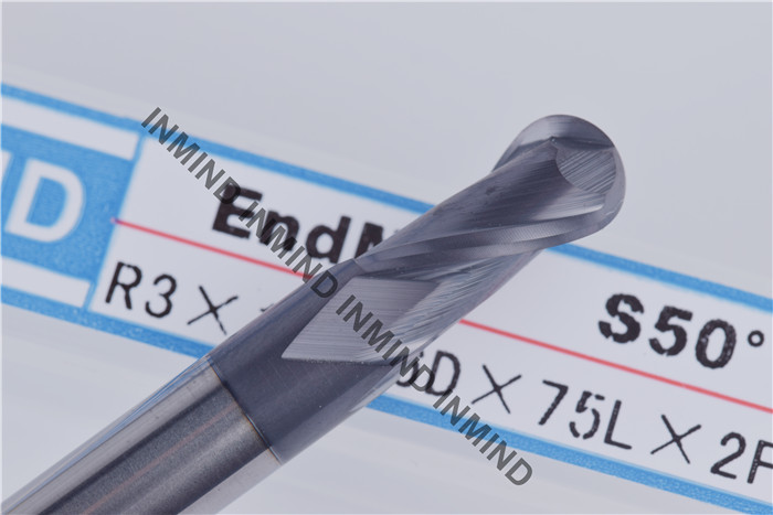 High Tenacity Ball Nose Cutter , HRC50 Aluminium Metal Cutting Tools