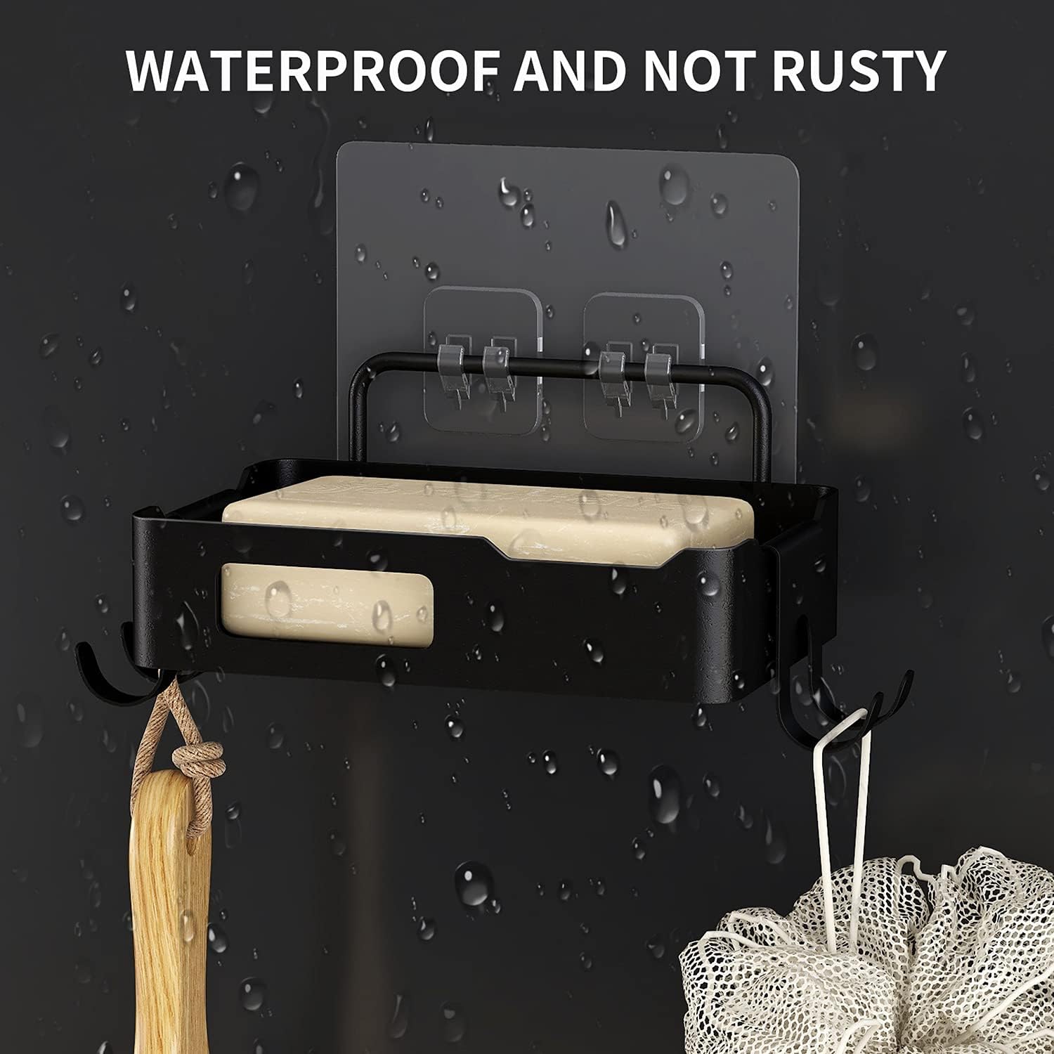 Wall Mounted Soap Holder Heavy Duty Non-Drilled Soap Bar Holder for Bathroom Kitchen