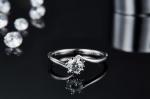 Lady 9k Round 7.5mm Moissanite Silver Ring Open Fashion Grandeur Jewelry