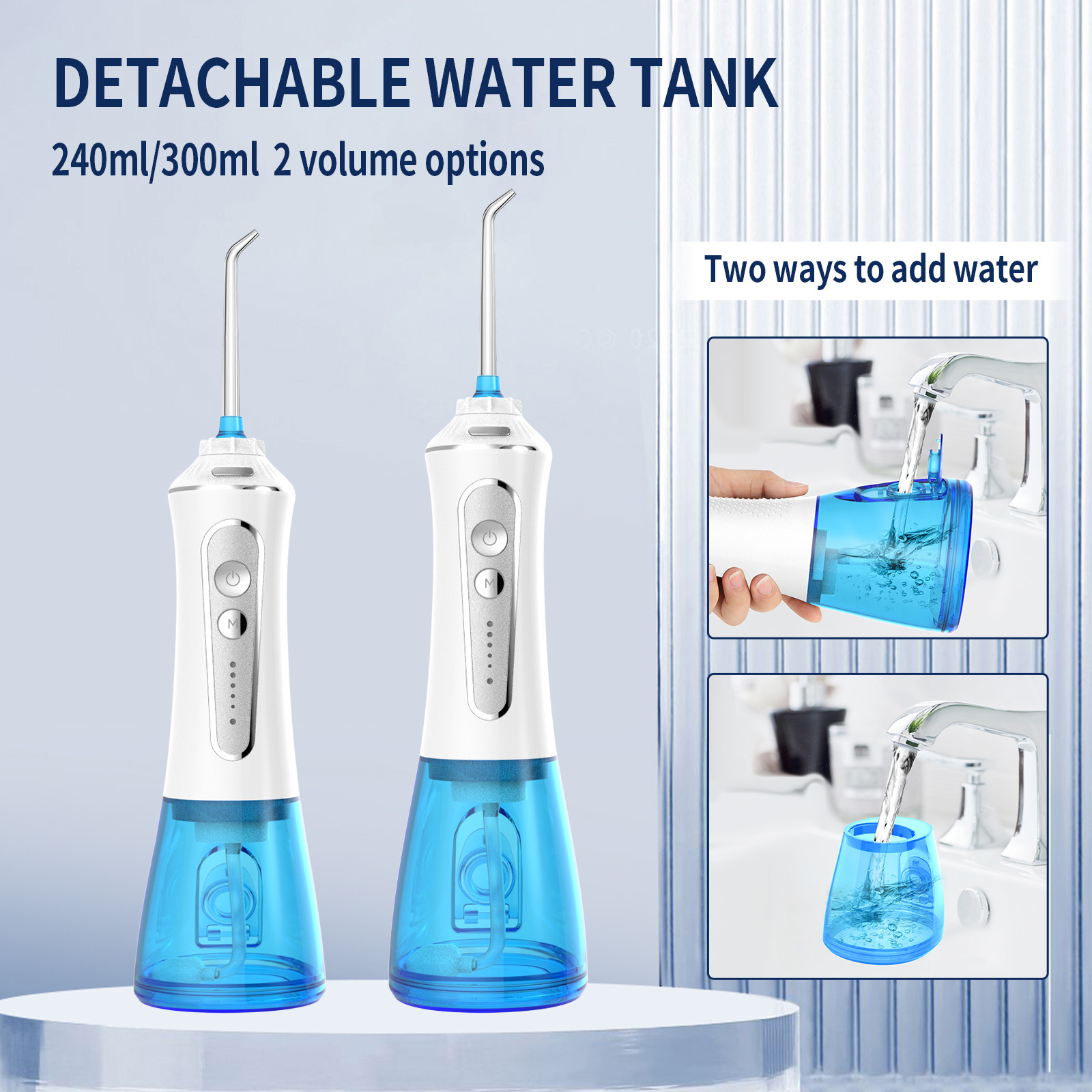 Water Flosser Irrigator With Waterproof Design 30-Day Usage Time Battery Powered