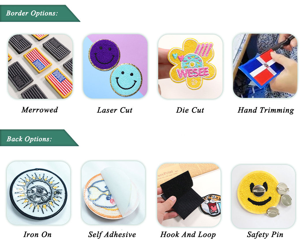 Decorative Sticker Clothing Embroidered Patches Iron On Hook And Loop Patches