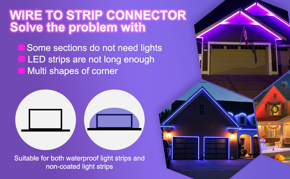 Transparent 2pin 8mm 10mm Crystal Clip Wire L Type COB LED Strip Connector L Shape 90 degree angled connector