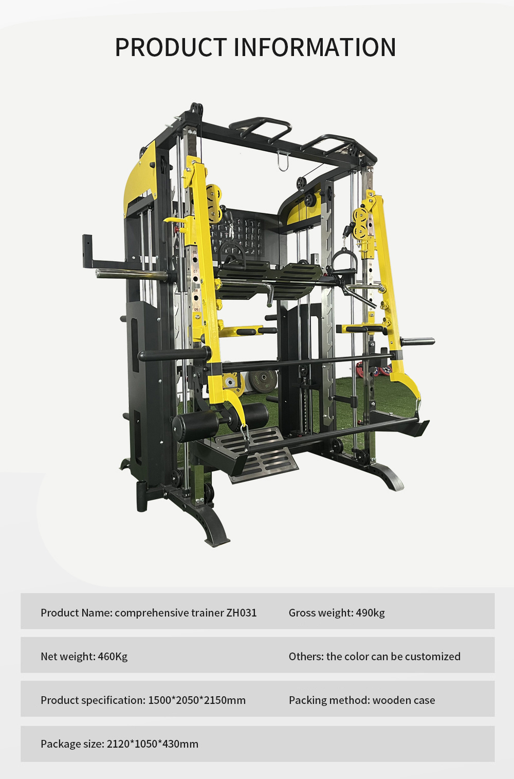 Smith Machine Commercial Fitness Equipment Functional Trainer Smith Machine Squat Rack Multi-Function Machine