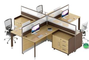 Quality modern 4 seater office panel table furniture wholesale