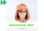 ODM Orange Cosplay Synthetic Bob Wigs Customizable Length