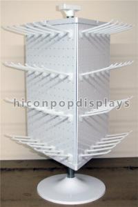 China Metal Hook 4 - Way Rotating Pegboard Display Stand Countertop For Hanging Items on sale