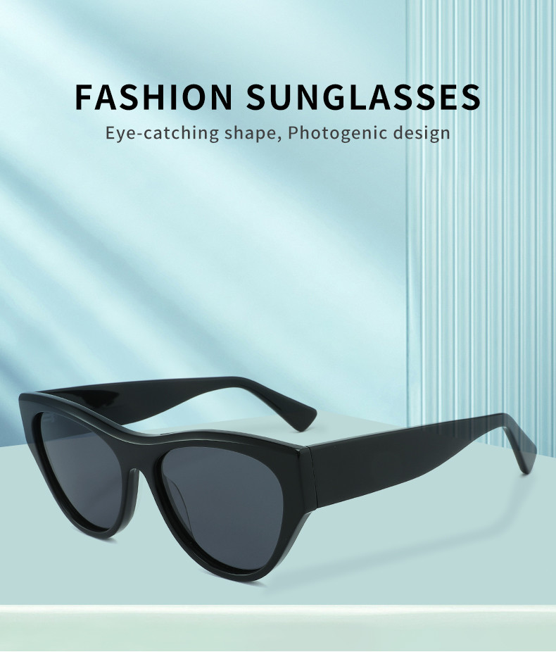 Fashion Women Black Cat Eye Handmade Acetate Sunglasses YDMB1020