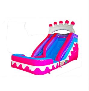 Quality Pink Crown Inflatable Wet Dry Inflatable Slide With The Pool wholesale