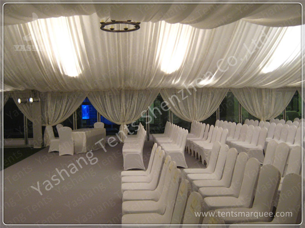 15X20m White Party Tent Gazebo Canopy with Fabric Sidewalls, 200 Seater Outdoor Party Canopy Tent