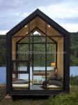 50/75/100mm Wave Sandwich Panel Wall Luxury Metal Wooden Garden Small House for