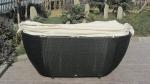 Roofed Outdoor Rattan Daybed , Wicker Conservatory Furniture