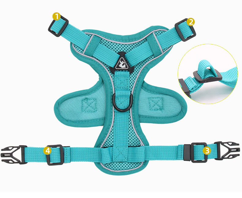 Adjustable Breathable Dog Vest Safety 1.5m Traction Leash No Pull Dog Harness Set Personalized for Safe and Stylish Walks