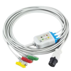 Quality AAMI 6Pin ECG Cable And Leadwires 3 Lead IEC Clip Connector ECG Cable wholesale