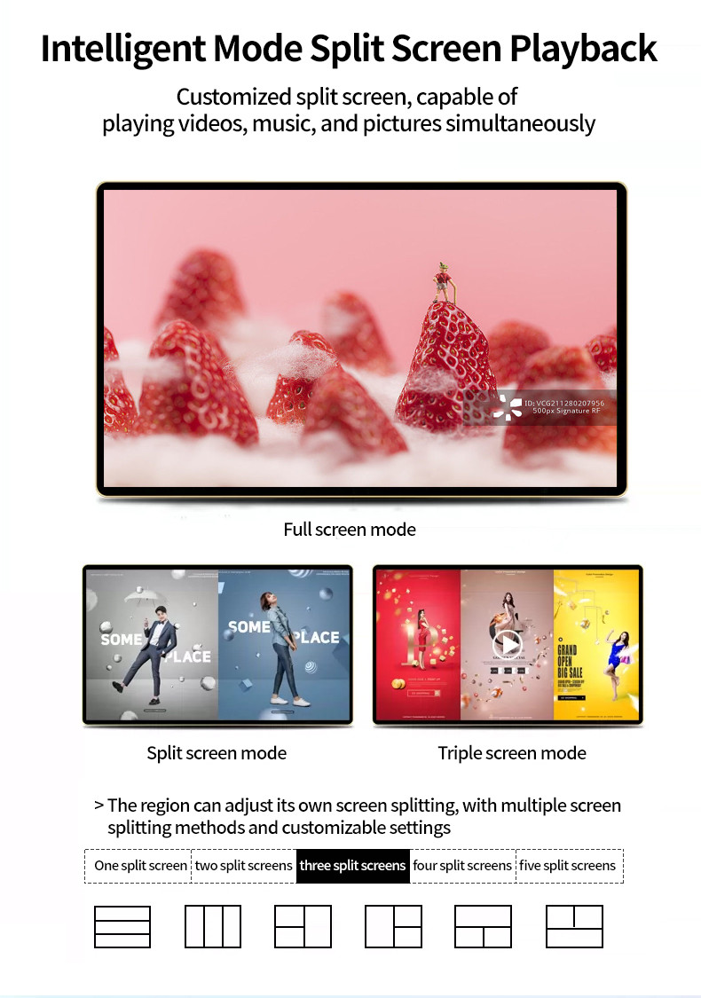 USB/TF Card LCD Wall Mounted Digital Display Screen Hanging Advertising Player