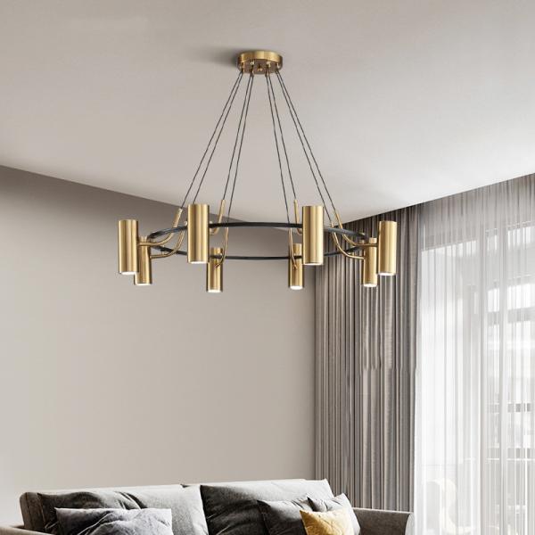 Minimalist Chandeliers Gold LED Black Ring Living Room Dining Lighting circular