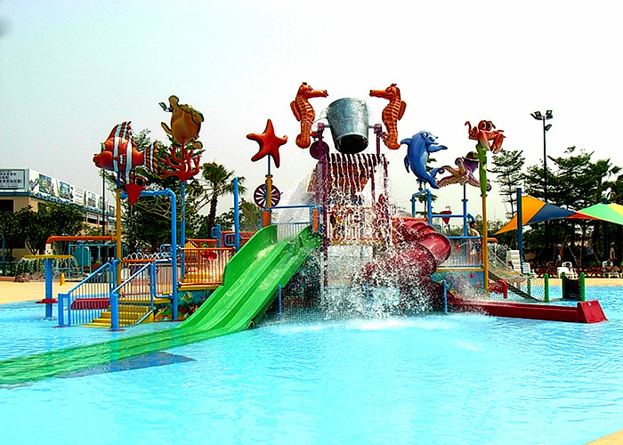 Fiberglass Kids Water House Playground Inside Water Parks With Pump