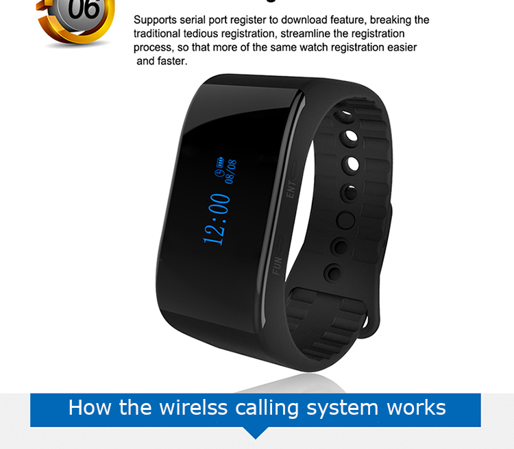 Hot sale long range exquisite wireless hospital nurse wrist watch pager calling system