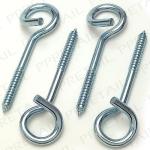 HDG Lag Thread Screw Hook Bolt / Pigtail Eye Bolt Carbon Steel Material