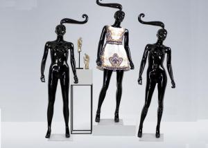 Quality Glossy Black Long hair Shop Display Mannequin For Garment Display wholesale