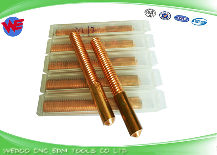 80mm Length Copper Electrode Material M12 Copper Thread Taper For CNC EDM Machine