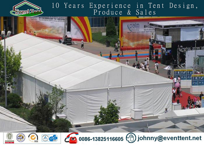 Glossy White Fabric Wedding Party Tent Heavy Duty Steel Frame For Trade Show