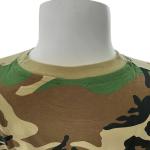 Round Neck Short Sleeve Loose Fit Training T-Shirt in Woven Cotton Fabric for