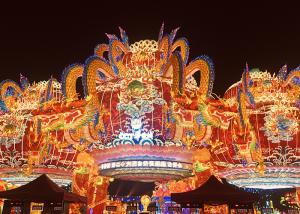 Quality Interactive Colorful Chinese Style Lantern Display Outdoor Handmade Steel Frame wholesale