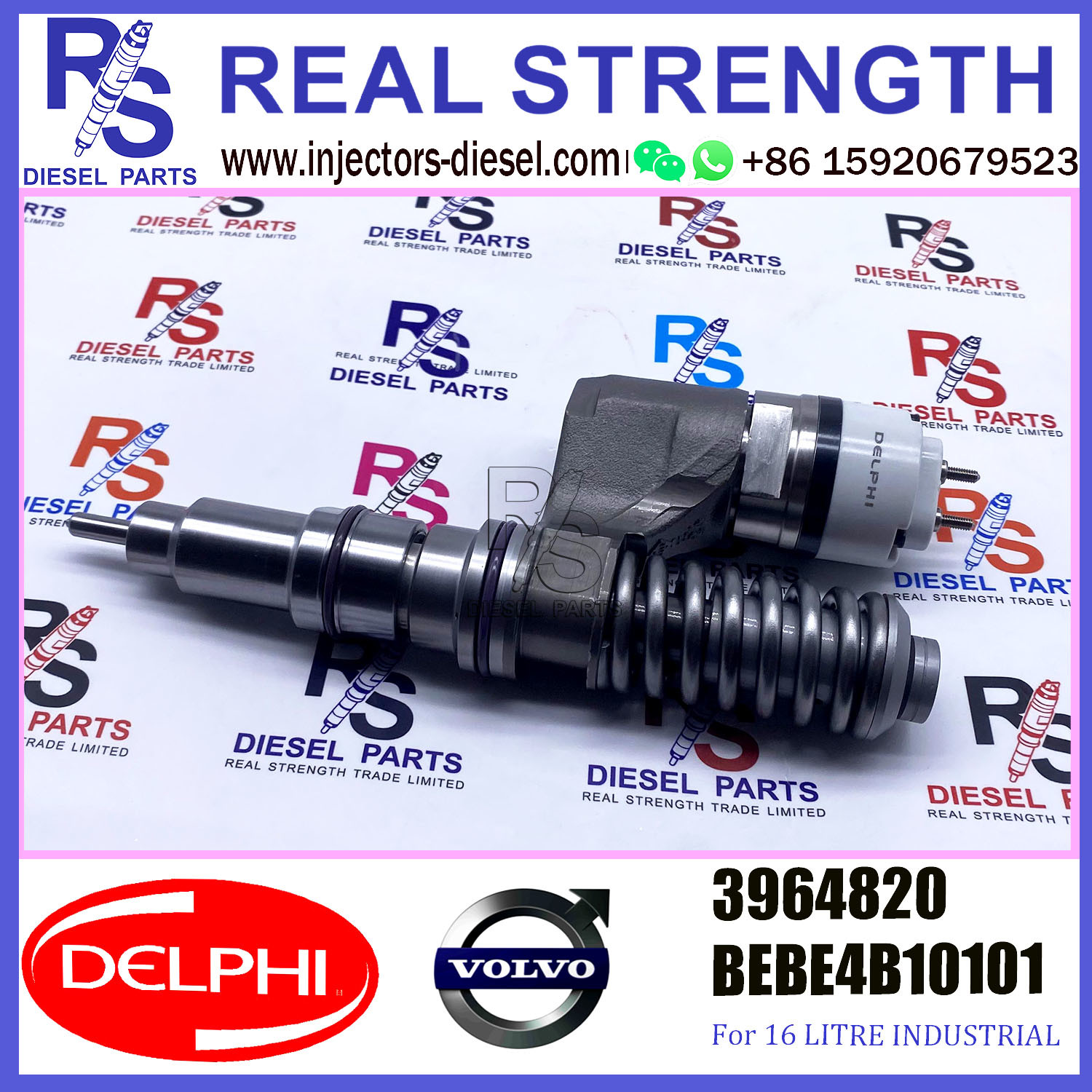 DELPHI injector 3964820 BEBE4C10101 Diesel pump Injector V-O-L-V BEBE4C10101 A1 for D12 3080 EURO SPEC 380-420 HP