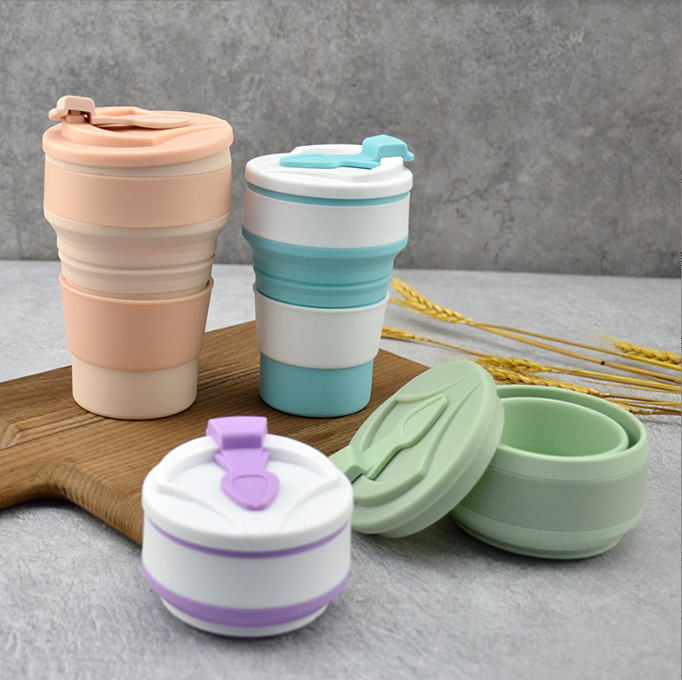 American Style Collapsible Travel Sport Mug Presents Design for Foldable Silicon Cups