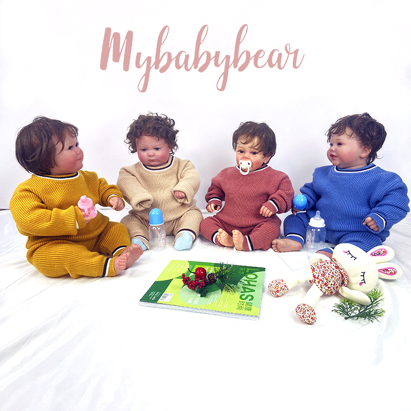 Unisex stripe knitted baby clothes set long sleeve knit baby sweater