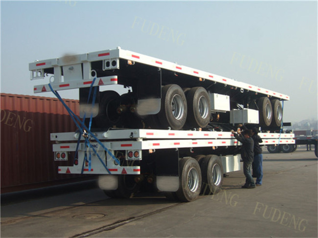 Container Lock Flatbed Container Trailer 40 Tons Payload 20 Feet / 40 Feet