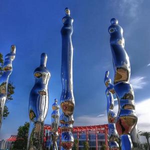 Quality Outdoor Modern Large Column Statue Stainless Steel Pillar Sculptures wholesale