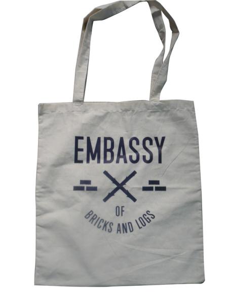 Eco-friendly Embassy Natrual Printed Plain Cotton Bags, Recycled Cloth Shopping