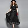 Buy cheap Black wholesale Belted Lace Dress for Women Clothing with zipper from wholesalers
