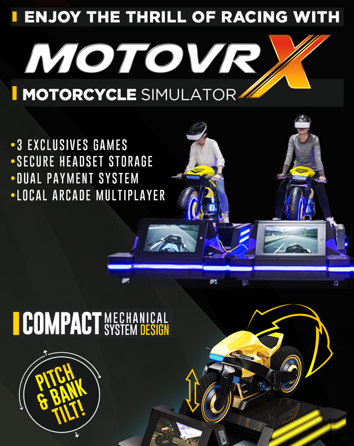 Theater VR Motorcycle Simulator High Headset Resolution 2160 X 1200 Smooth Images