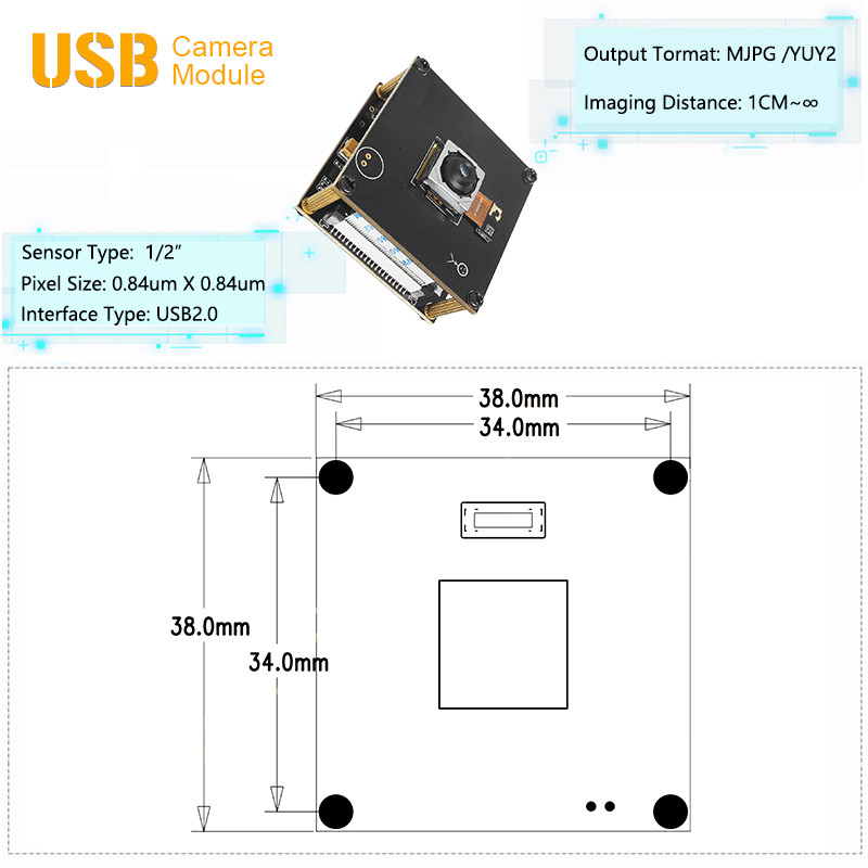 Free Driver 48MP Auto Focus 2 Layers Boards USB Camera Module