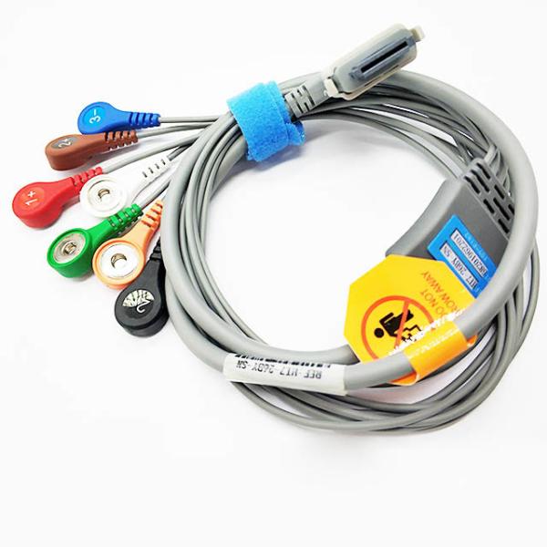 Anti Electricity Patient Holter ECG Cable Compatible Bionmedical 7 Leads Snap