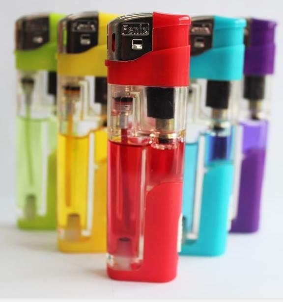Good Quality Transparent Color Cigarette Lighter with LED Custom Logo Electric Lighter
