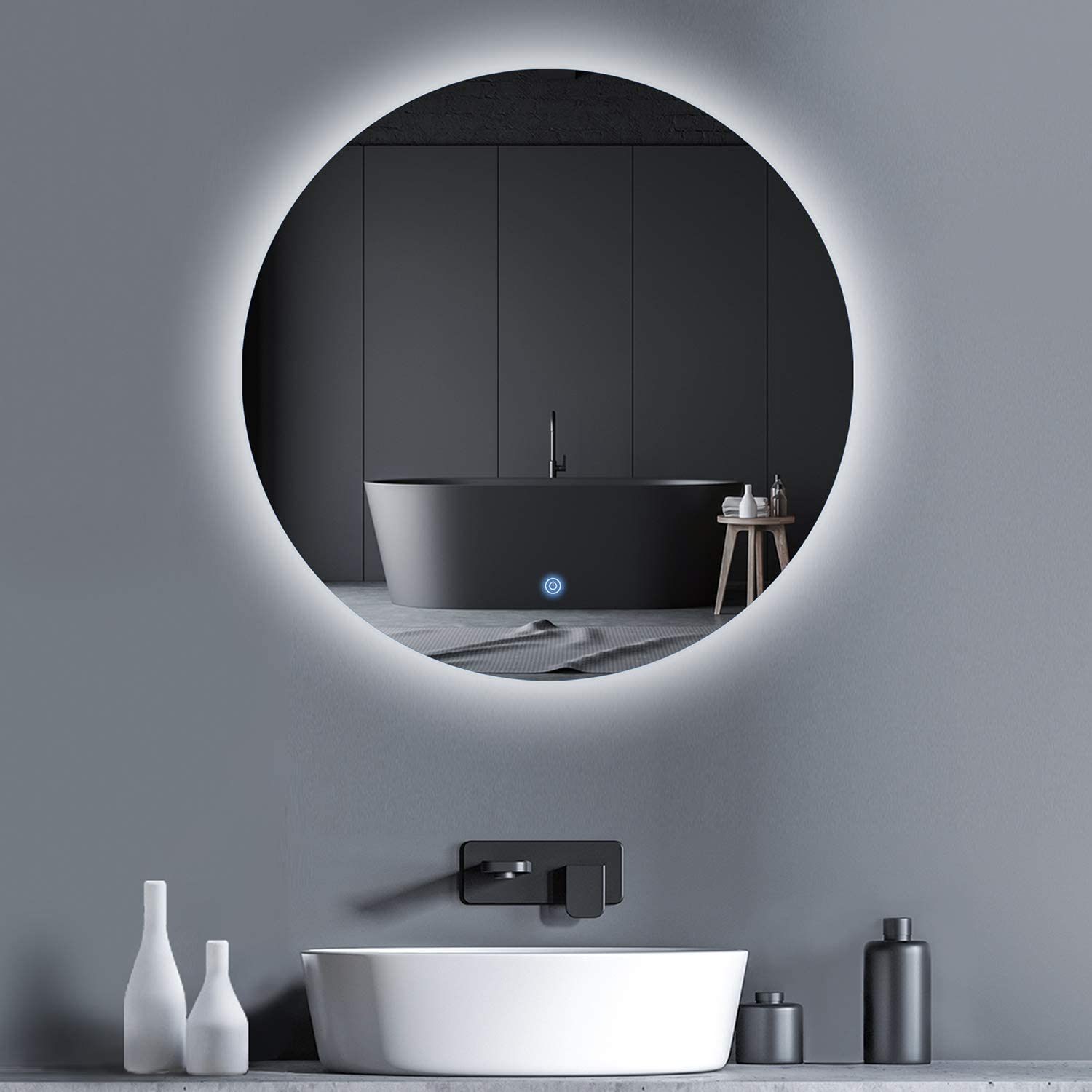 Hotel Lighted Mirror TV Frameless LED Illuminated Bathroom Mirror For Beauty Salon