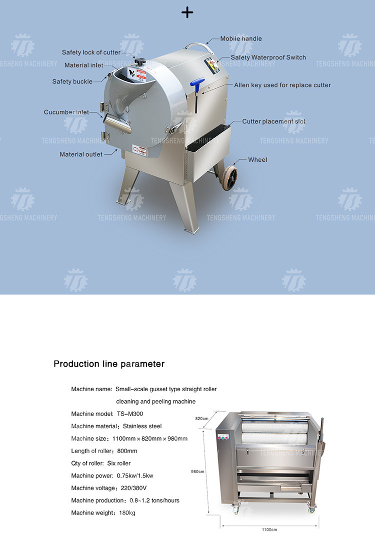 1000kg/H Pineapple Cutting Machine Fruit Vegetable Production Line