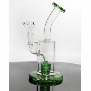 Quality 8Inch Green Glass Oil Burner Water Bong glass blunt bubbler With 14mm Male Bowl wholesale